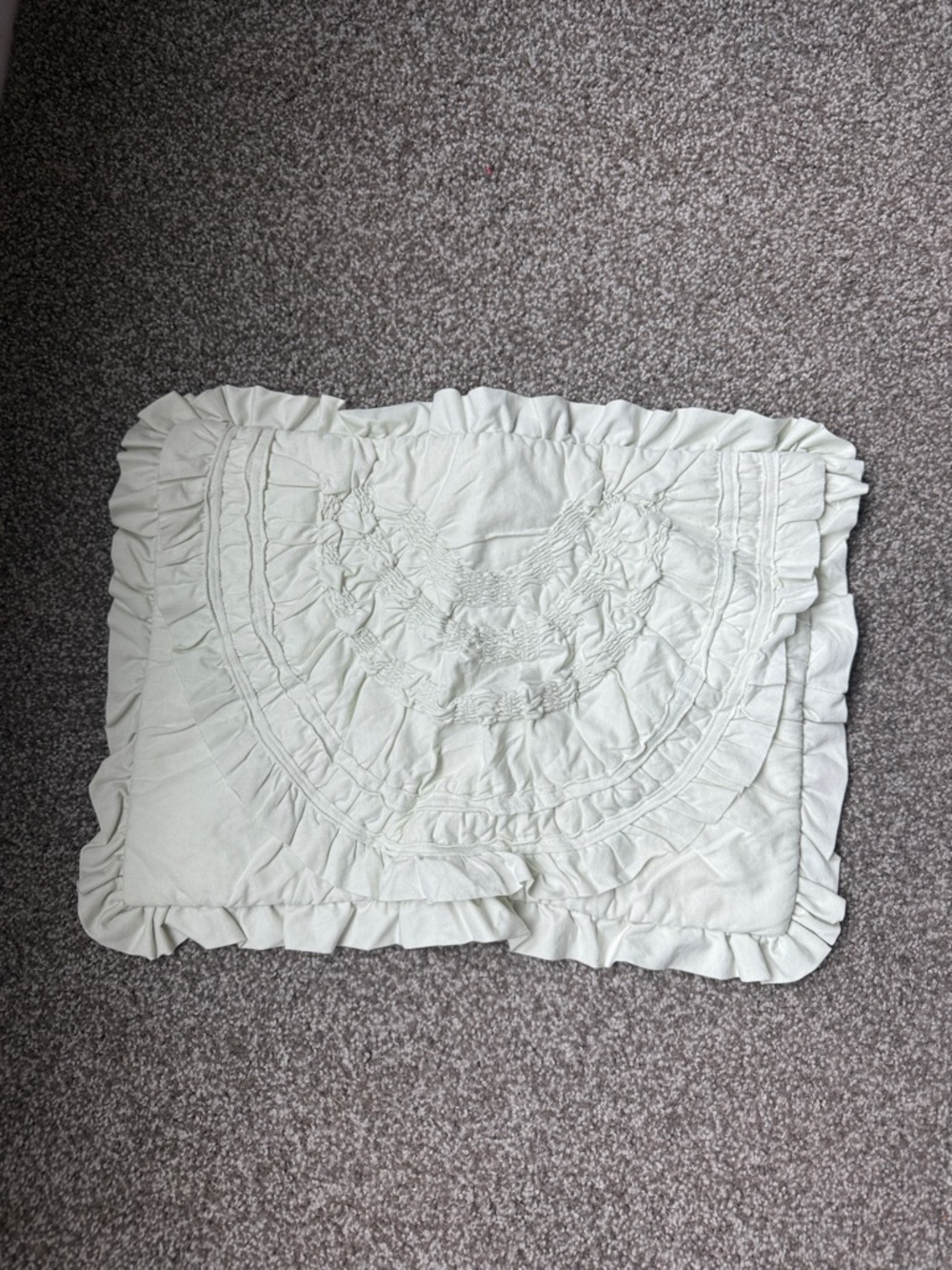 Anthropologie Ruffled Decorative Pillow Sham in mint green